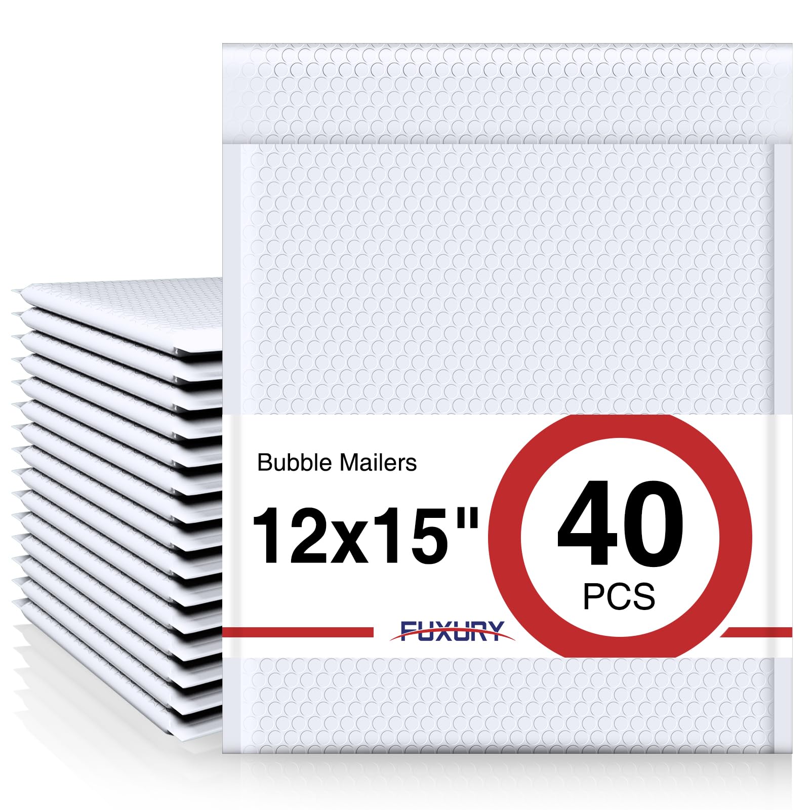 Fuxury Sobres acolchados de burbujas de 12 x 15 pulgadas, paquete de 40 sobres acolchados grandes de burbujas de fuerte adherencia, sobres de burbujas autosellantes para enviar por correo a pequeñas