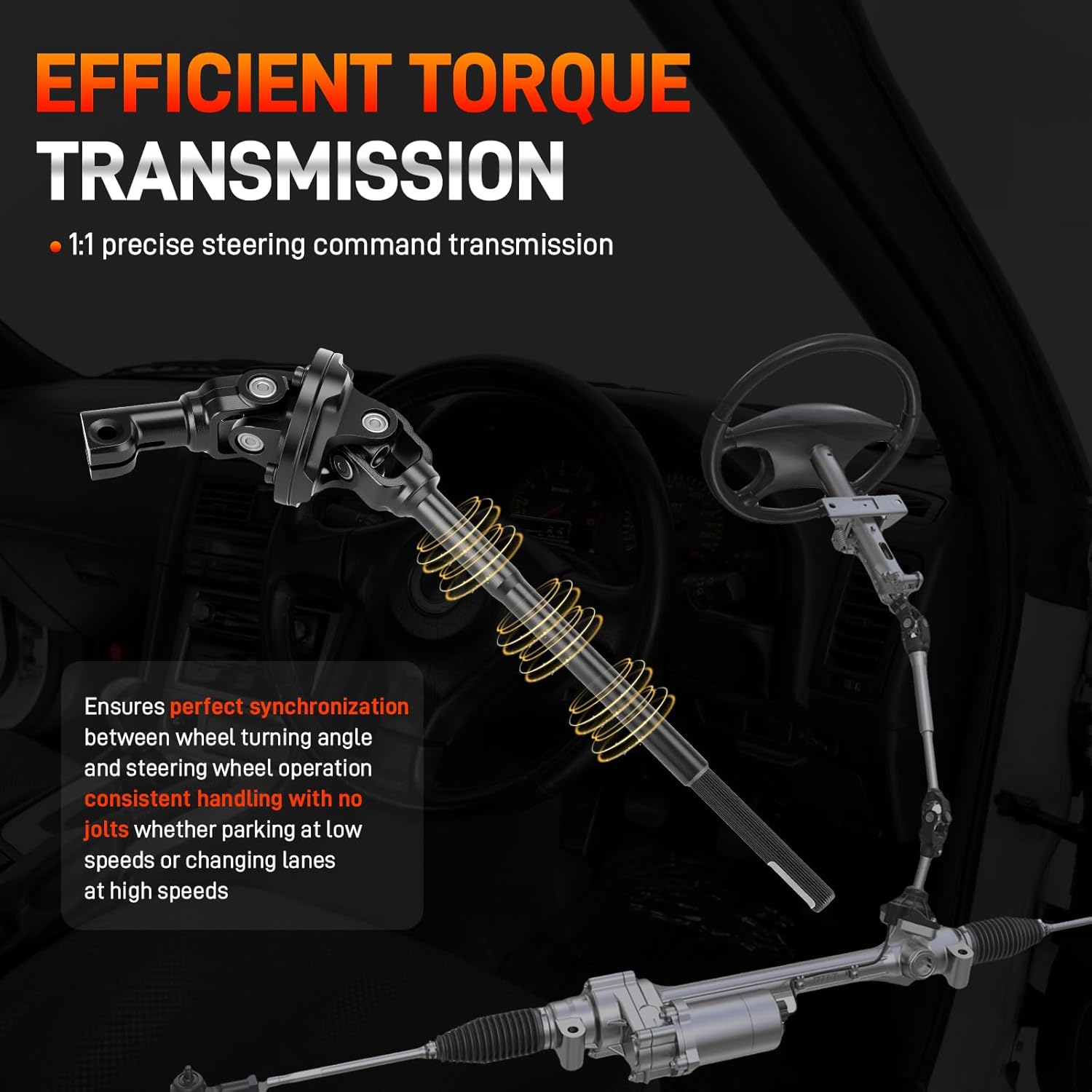 Steering Shaft Column Assembly with Universal Joint Compatible with 1997-2004 Toyota Tacoma 2.4L 2.7L 3.4L, Compatible with 1997-2002 Toyota 4Runner 2.7L 3.4L Replace# 45290-35040, 4529035040