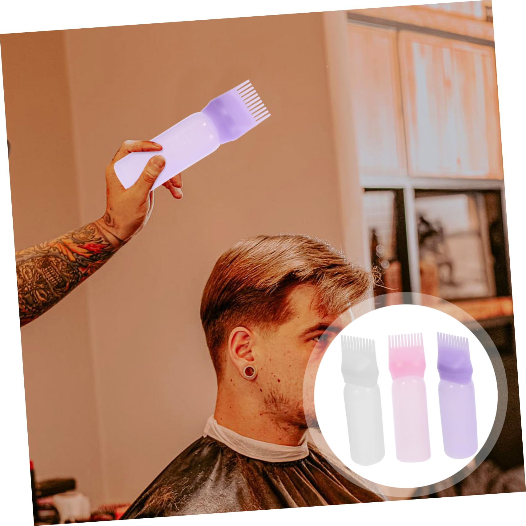3 Stück Haarfärbeflasche Mit Kamm Applikator Kunststoff Abgestufte Skala Für Präzises Auftragen Bei Haarfärbung Und Haartönung