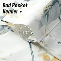 Vista 199 de VOGOL Cenefas con patrón de pájaros para ventanas de cocina, cenefa texturizada de lino con estampado floral y pájaros para ventanas pequeñas