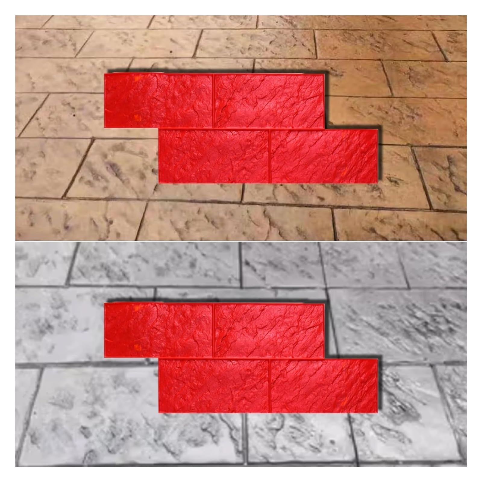 Formy do betonu, 2 szt. Realistyczna mata teksturująca łupek do cementu/ścieżek, architektura krajobrazu podłoża betonowa skóra, elastyczne formy stempli betonowych