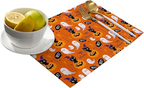 Vista 834 de Juego de 6 manteles individuales rojos para el día de San Valentín, diseño de corazón de San Valentín, resistentes al calor, lavables, manteles