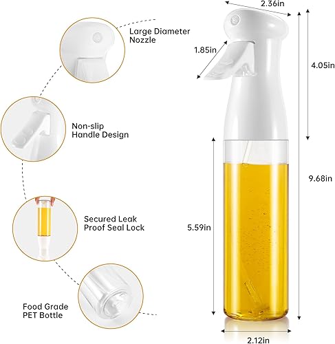 Miniatura 2 de Pulverizador de aceite para cocinar, utensilios de cocina, pulverizador de aceite de oliva, botellas de aceite de 8.5 fl oz para accesorios de