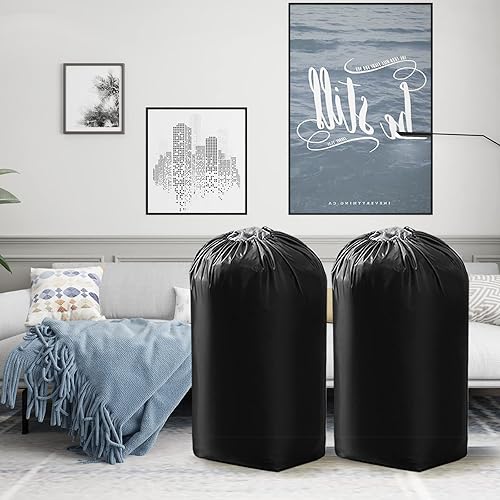 Paquete de 3 bolsas de organización y almacenamiento con cordón (90 litros), organizador de ropa sucia lavable, lo suficientemente grande como para