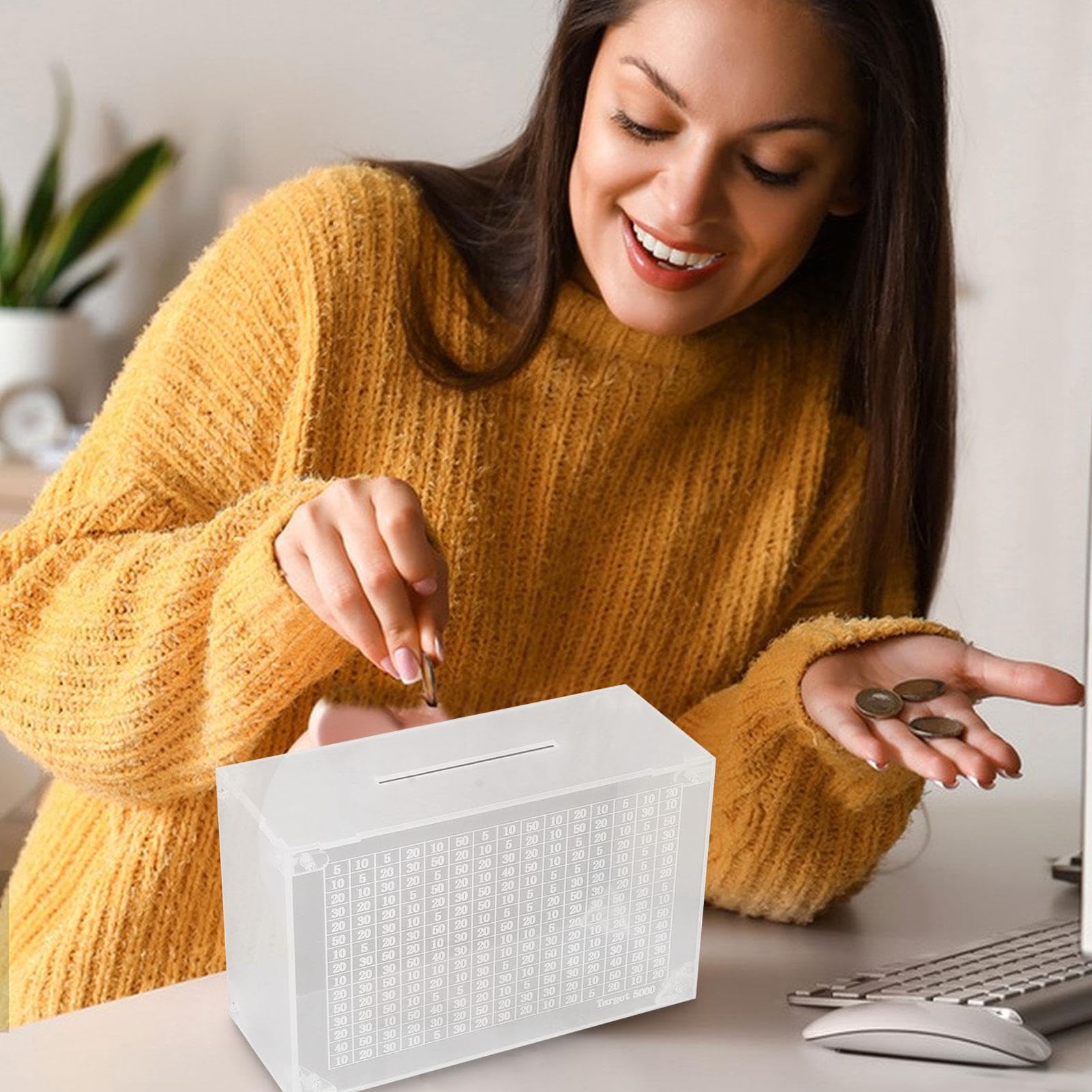 Amazon.co.jp: マネージャーコインキャッシュボックス - コインキャッシュボックス、アクリルマネーセービングボックス -  開かない現金節約ボックス カウンター付き 誕生日 ベビーシャワー 洗礼式 : おもちゃ