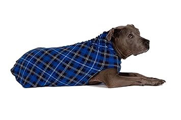 Gold Paw Stretch Fleece Dog Coat - Blue Plaid Size 10