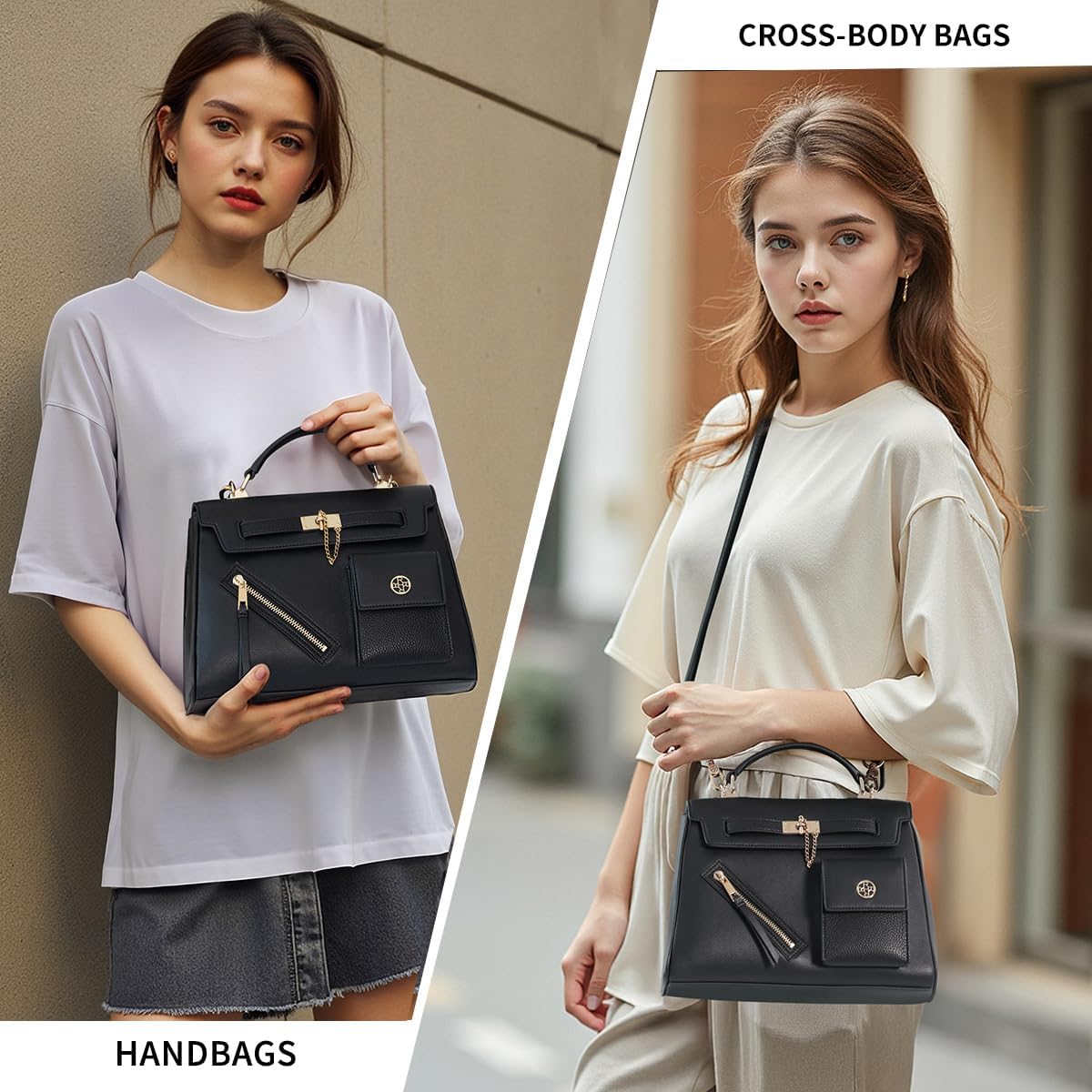 Recycled Genuine Leather Purses and Handbags for Women Shoulder Bag Designer Top Handles Crossbody Bag - Image 2