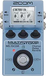 Zoom Pedal de efeitos de guitarra MS-70CDR MultiStomp, Chorus, delay e Reverb, tamanho Stompbox único, 86 efeitos embutidos, afinador