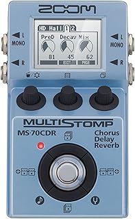 Zoom MS-70CDR MultiStomp Guitar Effects Pedal, Chorus, Delay, and Reverb Effects, Single Stompbox Size, 86 Built-in effects, Tuner