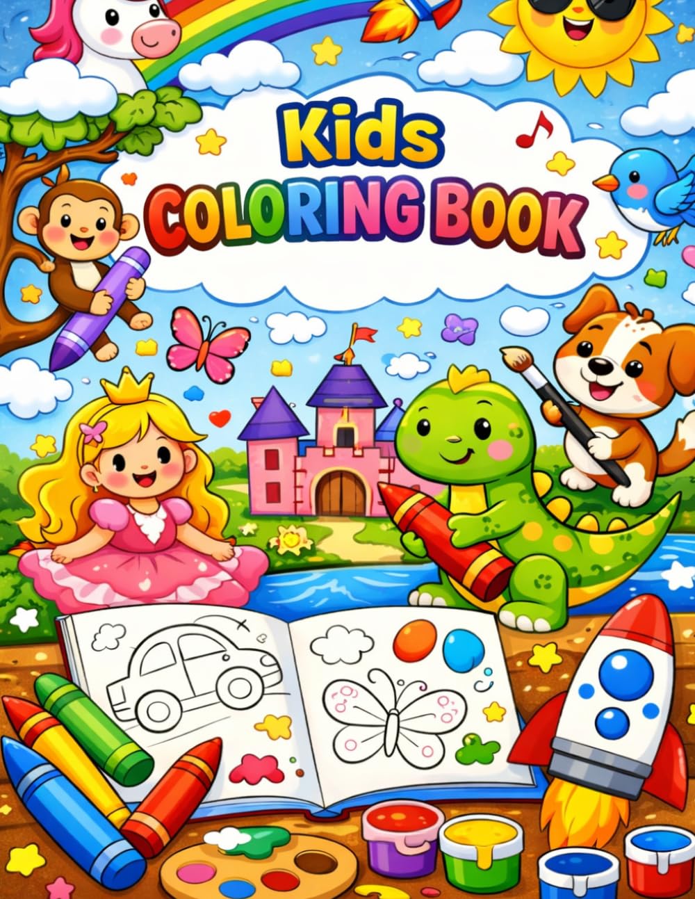 Livro de Colorir Animais para Crianças/Animal Coloring Book for Children: 48 desenhos divertidos de animais para colorir/48 fun animal drawings to color