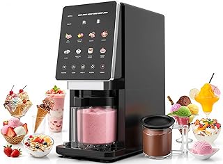 Ice Cream Maker & 10-in-1 Frozen Treat Maker, 20 oz 1 Pint, Mix-In + Re-Spin for Creamy Texture, Gelato, Sorbet, Slushie, Frozen Yogurt & Smoothie Bowls Machine for Homemade, Recipe Guide
