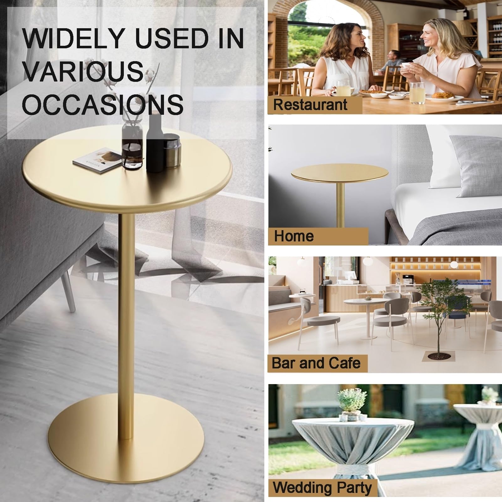 Hoge Top Bartafel, Hoge Ronde Keuken Ontbijt Bar Moderne Pub Tafel, Roestvrij Stalen Cocktailtafels voor Feesten, Woonkamer, Keuken, Eetkamer, Bistrotafel (Grootte: 60x75cm Hoge Top Bartafel, Hoge Ronde Keuken Ontbijt Bar Moderne Pub Tafel, Roestvrij Stalen Cocktailtafels voor Feesten, Woonkamer, Keuken, Eetkamer, Bistrotafel (Grootte: 60x75cm