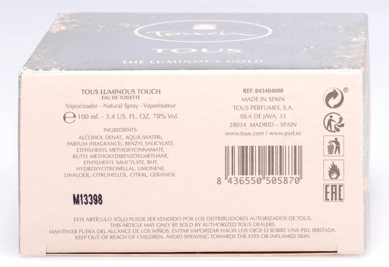 Fragrance Spray Perfume Tous The Luminous Gold Tous The Luminous Gold Eau  De Toilette, Latest Offers On Tous