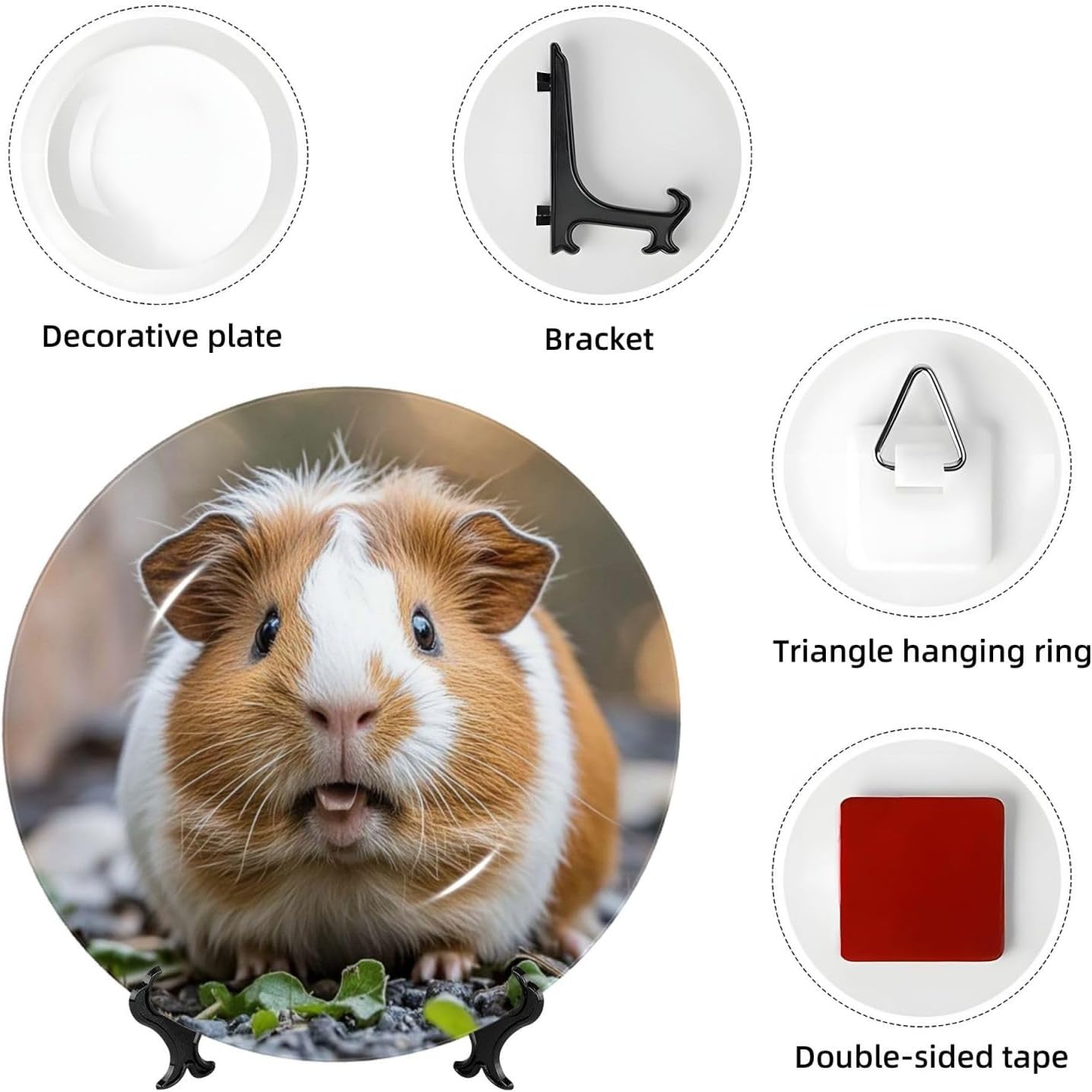 Decorative Plate Art Crafts Bone China Decorative Plate with Display Rack Souvenir Wall Decor Ceramic Ornaments Dinner Plates Ceramic Decoratives Plates for Home Office 10in