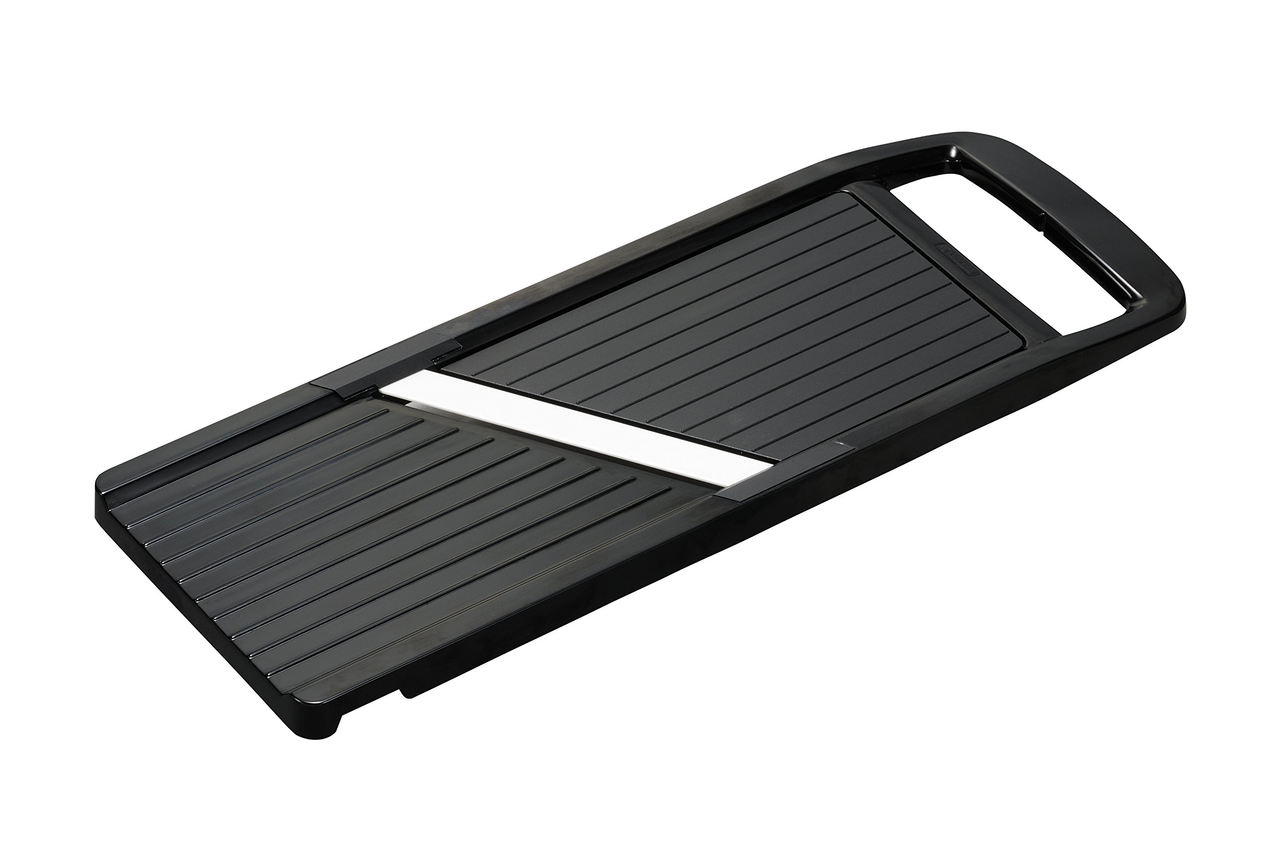 Kyocera Keramik Universalhobel Gross, 4 Schnittdicken, Schwarz, Extra scharfe Keramik-Klingen, Gemüsehobel mit Fingerschutz, Kunststoffrahmen, Küchenreibe Hand, Gemüsehobel verstellbar | Gemüsehobel verstellbar, Fingerschutz, Kunststoffrahmen (ABS), schwa