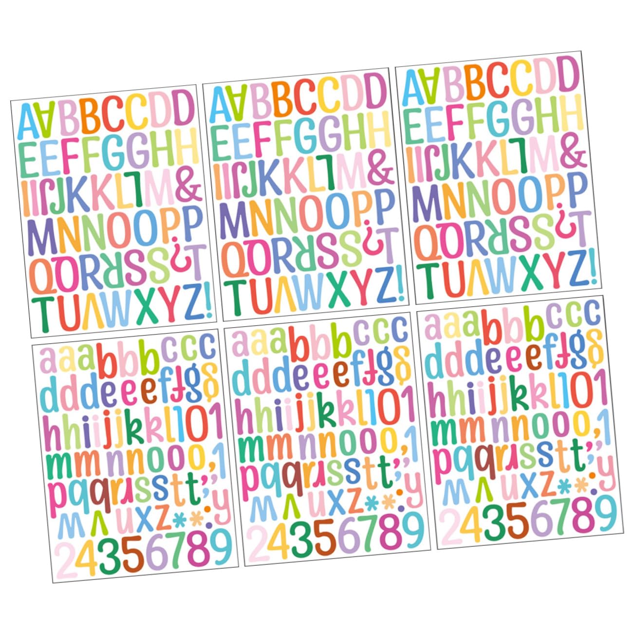 SEWACC 6 Sheets DIY Letter Stickers of Adhesive Alphabet and Decals for Room Decor Versatile Wall Art for Bedrooms Classrooms and More Easy to Apply Vinyl Stickers
