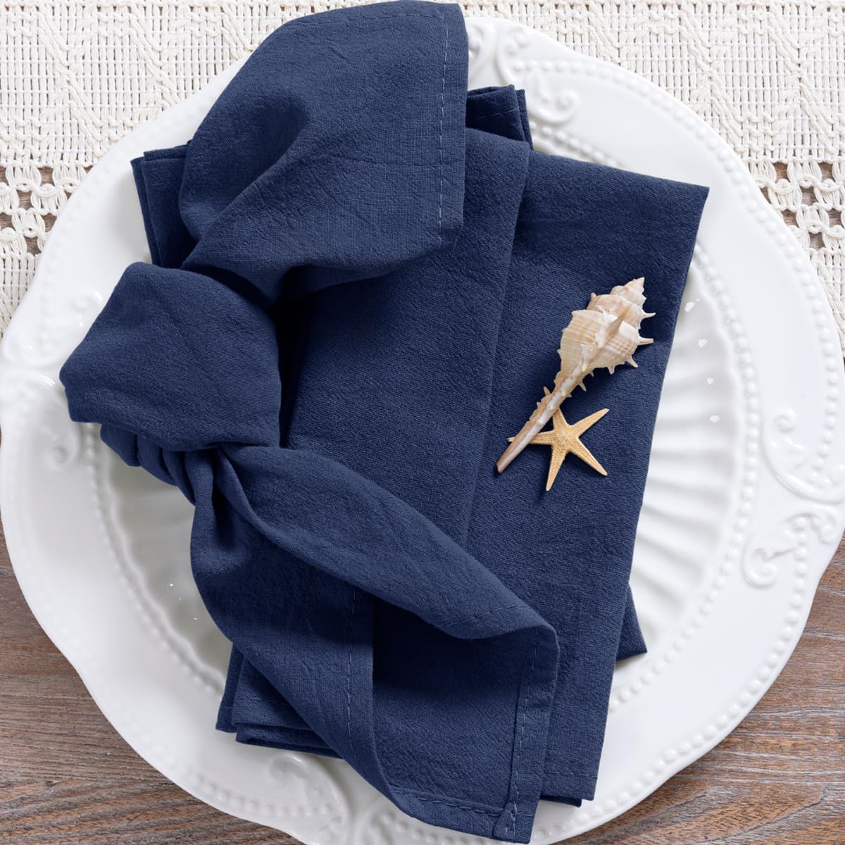 Set di 12 tovaglioli in lino bianco, tovaglioli naturali per feste di matrimonio, tovaglioli in tessuto per doccia, tovaglioli in stoffa per cene di eventi, decorazioni da tavola rustiche - Italia
