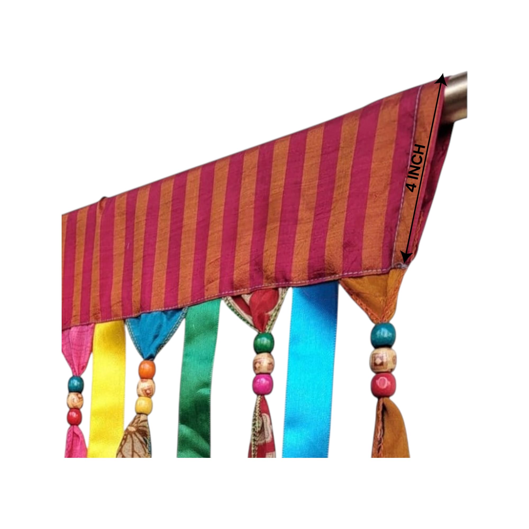 Mango Gifts Mehrfarbiger Bandvorhang mit Stangendurchzug - Raumteiler - Lichtfilterung - Für Wohnzimmer, Schlafzimmer - 216 x 114 cm