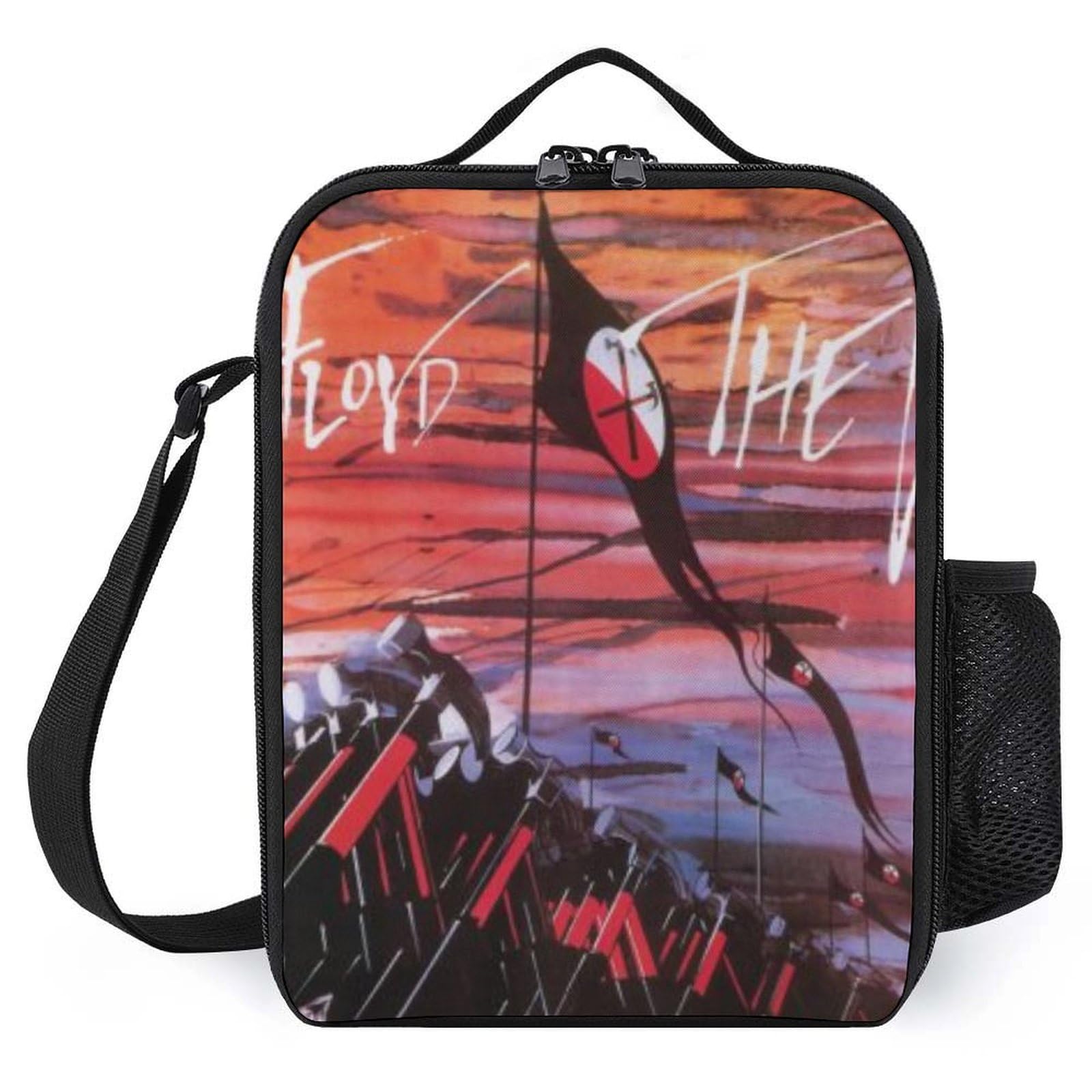 Pink Floyd Borsa termica per il pranzo grande con tracolla a prova di perdite 26x20x12 cm