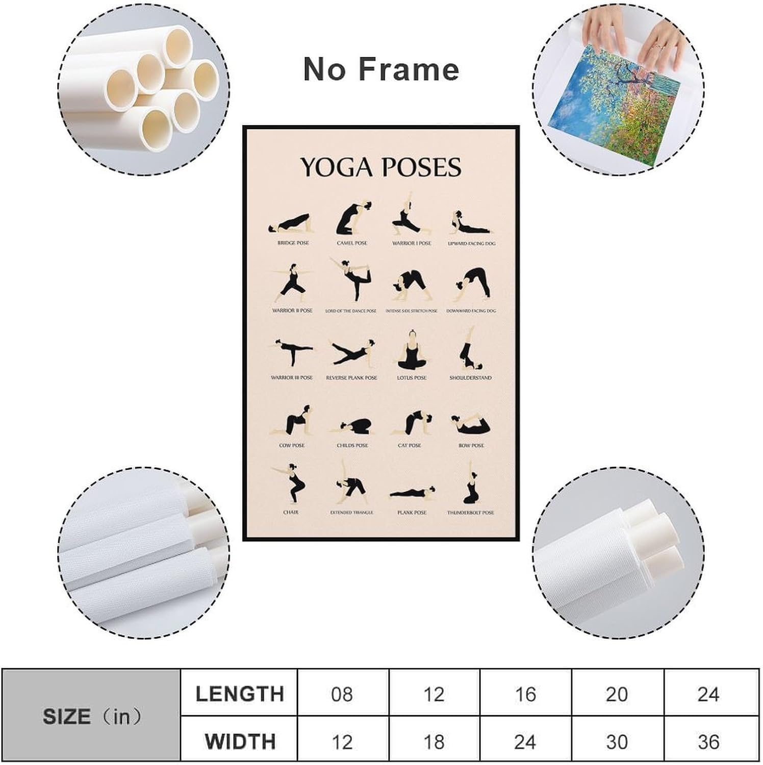 CYPGTBCK Yoga Poster for Beginners Home Gym Workout Poster Decorative Painting Canvas Wall Art Living Room Posters Bedroom Painting 12x18inch(30x45cm) - Image 2