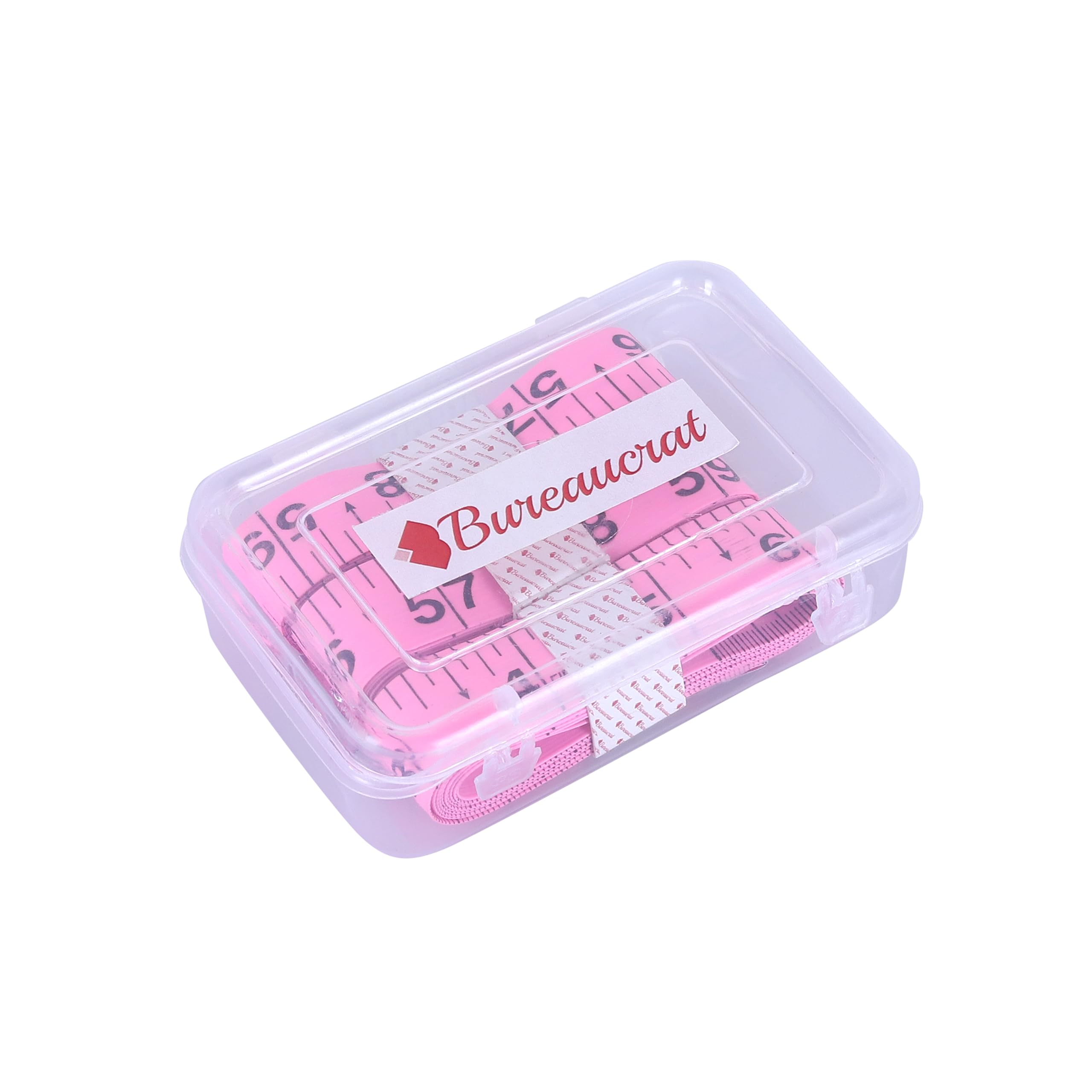 Bureaucrat Body Measuring Tape for Tailoring & Fitness | 150 cm / 60 Inch Dual Scale (cm & inch) | Flexible Fiberglass Cloth Measuring Tape for Sewing, Gym & Home Use(Pink,Pack of 3)