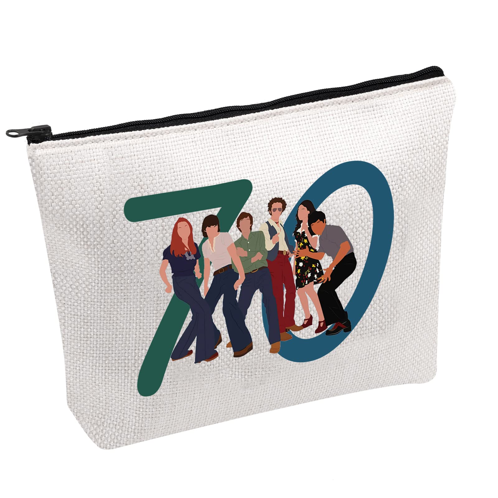 FOTAP 70s Show Cosmetic Bag 70s Show Fans Gift Eric Donna Hyde Jackie Kelso Fez Donna Makeup Zipper Pouch Bag, white, 70 Bag