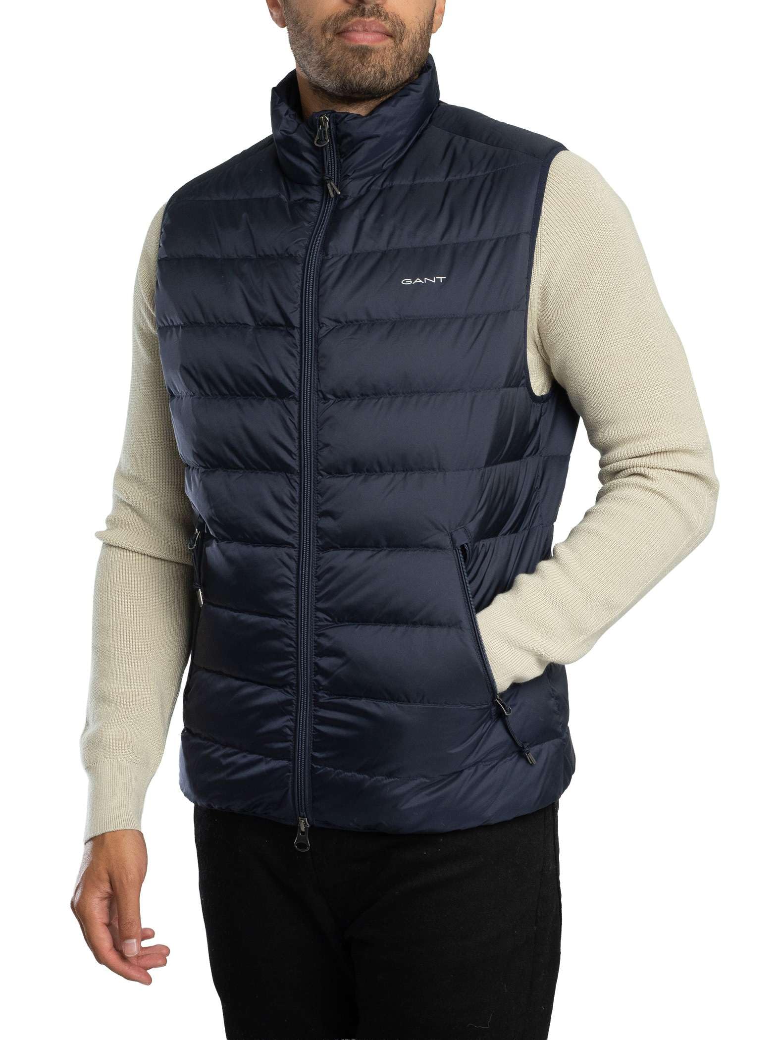 GANT Herren Light Down Vest Weste, EVENING BLUE, M EU