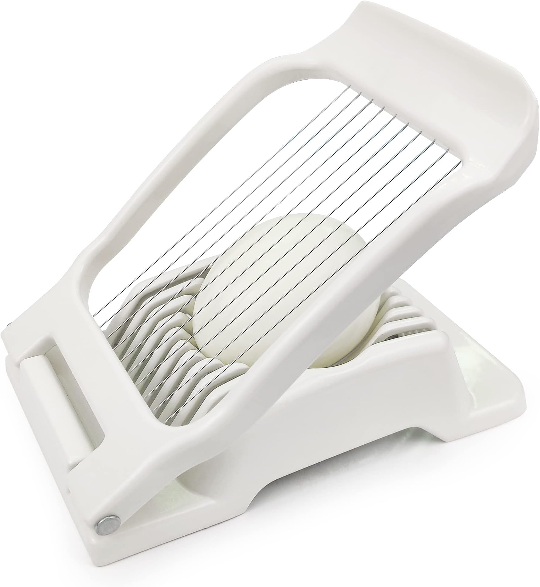 Kjfeoiye  Egg  Slicer,  Egg  Slicer for Hard Boiled Eggs, Aluminium  Egg  Slicer with Stainless Steel Wire, Heavy Duty  Egg  Cutter Dishwasher Safe
