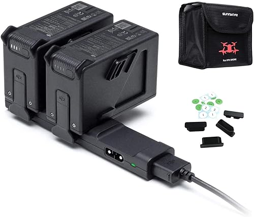 Original FPV Fly Más Kit para DJI FPV Drone con 2 piezas de batería bolsa de almacenamiento seguro y 4 unids batería a prueba de polvo enchufe