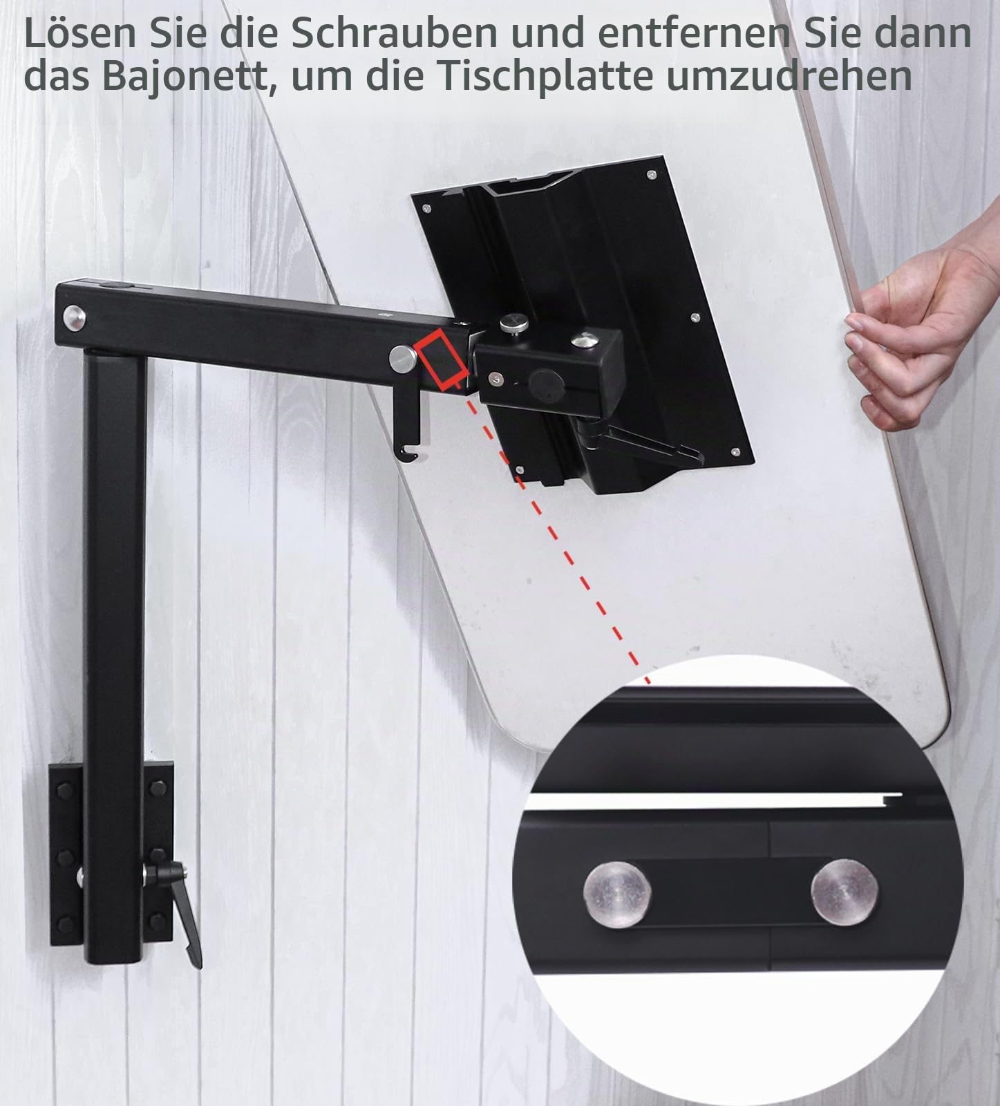Klappbare Tischbeine aus Aluminiumlegierung, werden für Wohnmobile, Yachten, Wohnwagen und Wohnwagen verwendet. (Schwarz)