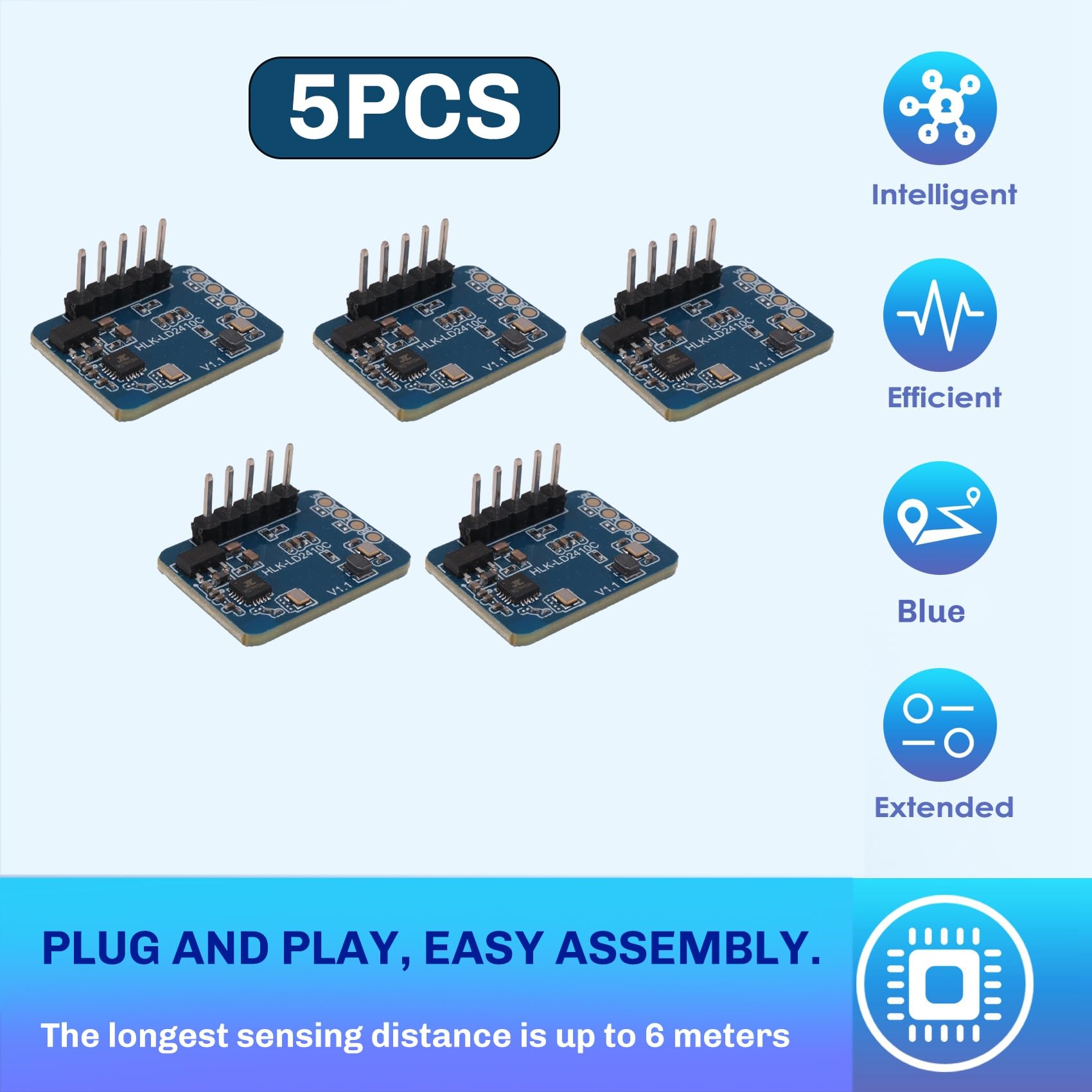 15 unidades 24 G mmWave HLK-LD2410C Human Presence Radar Sensor de Movimiento Módulo de Detección de Movimiento