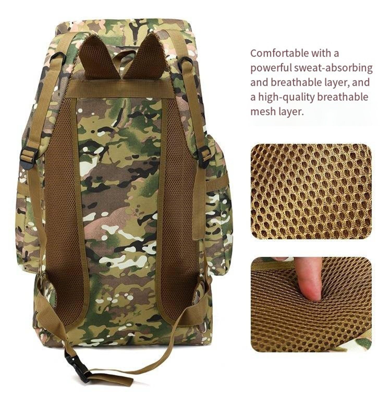 Wandern Rucksack 70L Wasserdichter Wanderrucksack Trekkingrucksack Große Outdoor Camping Rucksack Fur Herren Damen Survival Militär Backpacker Daypack Für Wander Reisen Sport Travel A