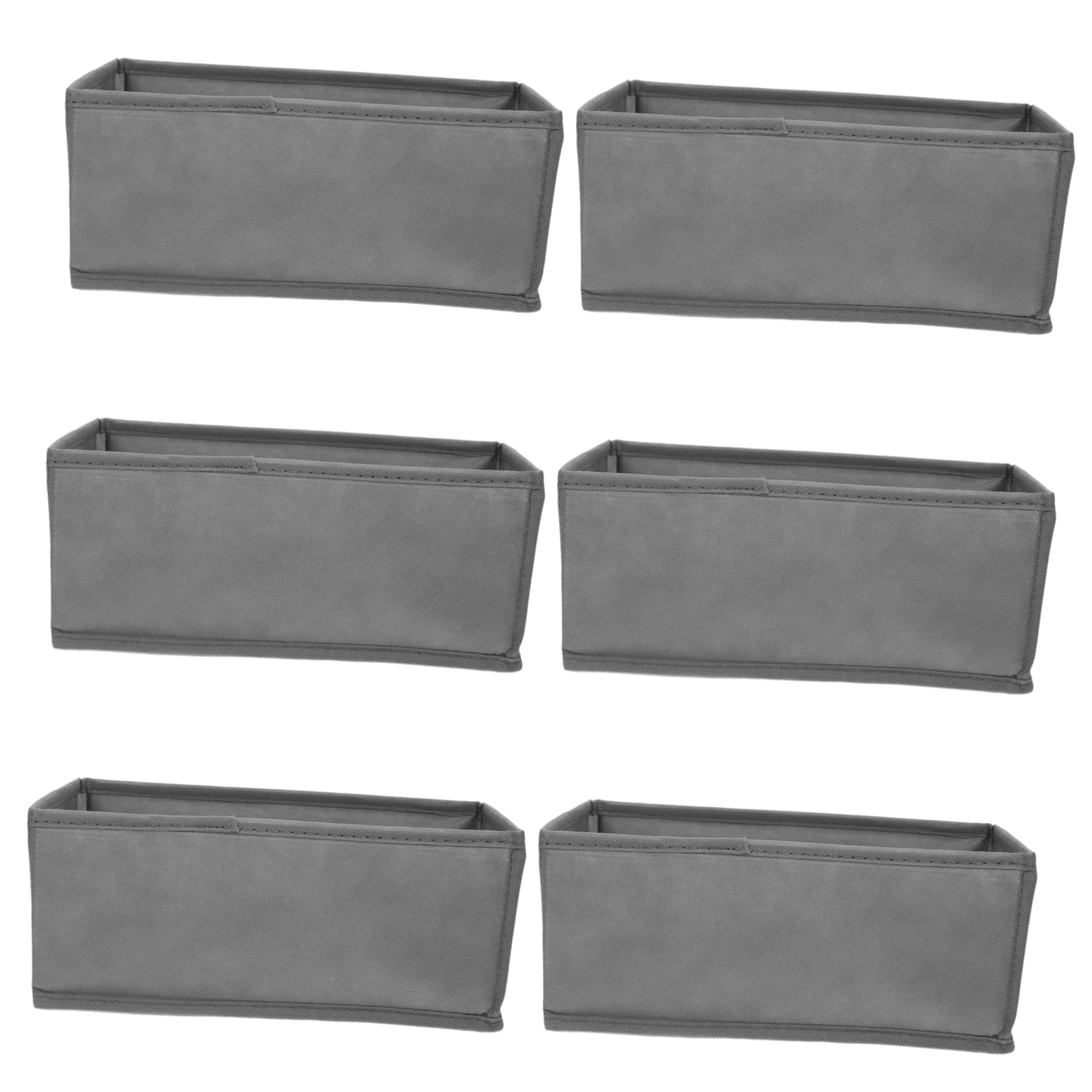 Zerodeko Organizzatore per Cassetti Biancheria 6 Pezzi Non Tessuto | Scomparti Indipendenti, Struttura Robusta, per Cassetti di Armadi e Cassettiere, Grigio
