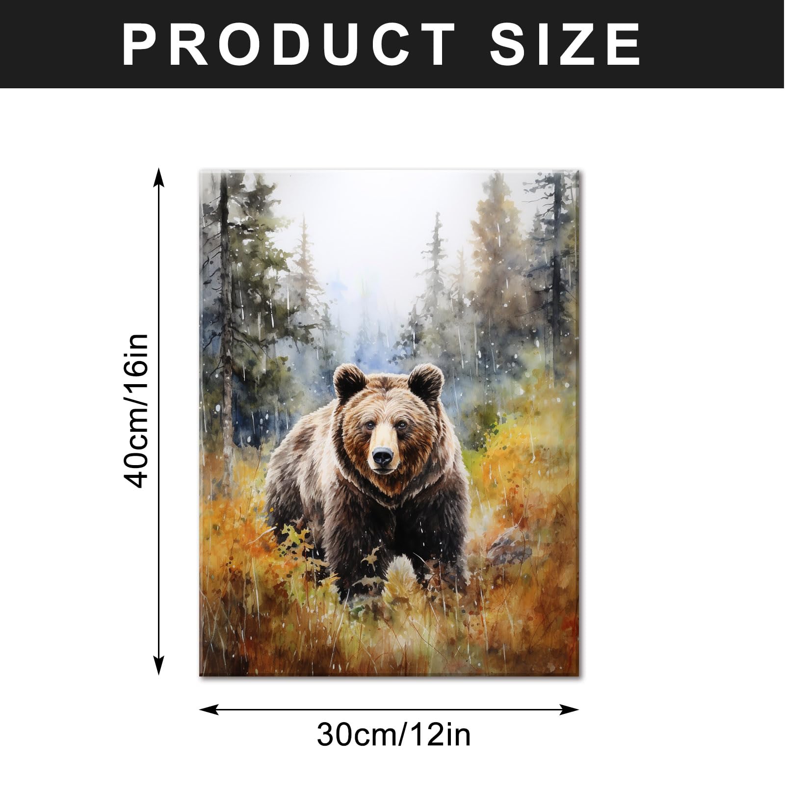 小物入れ Hi Bear Wood Wall Art by beccatapert FUNHUA Bear Wall Art Rustic Forest and Bear Picture Modern Wall
