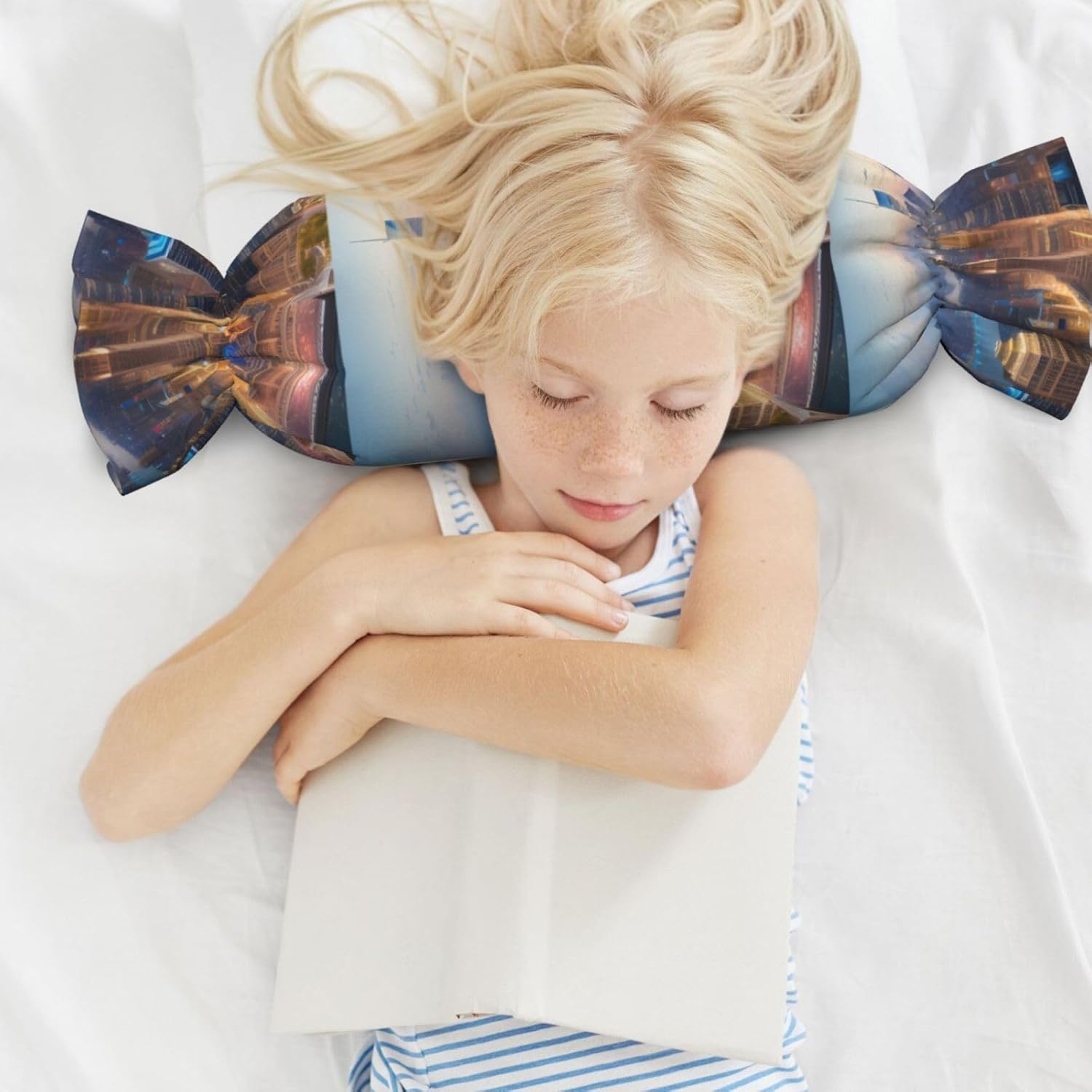 City Picture Night Print Candy Cylindrical Comfortable Pillow Throw Pillows Home Decor Easy Maintenance