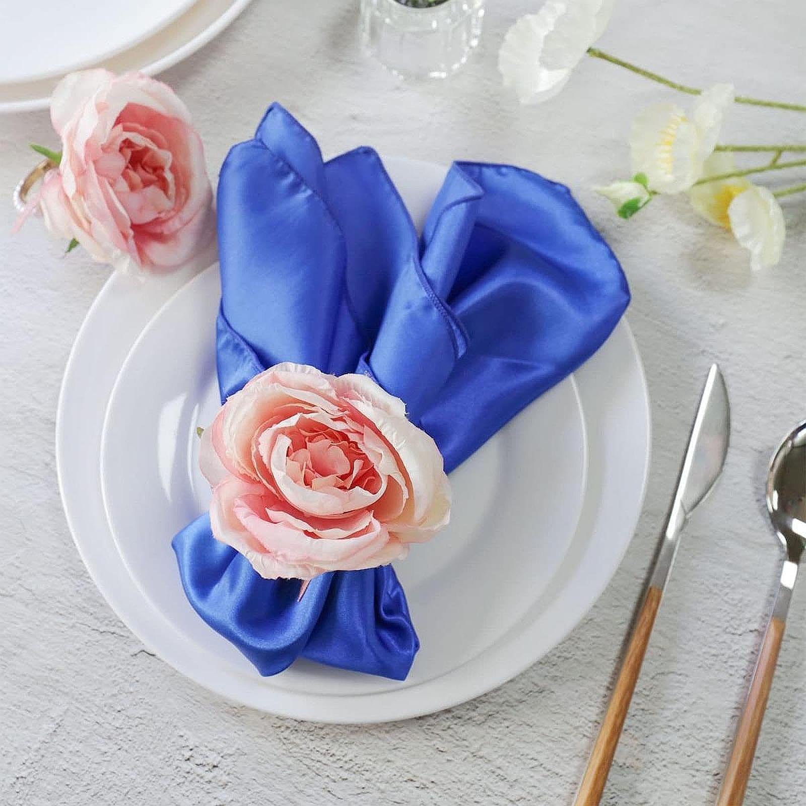 THE STYLE SUTRA 5Pcs Serviette Buckles Festival Dining Thanksgiving Cafe Flower Napkin Rings White-image-24