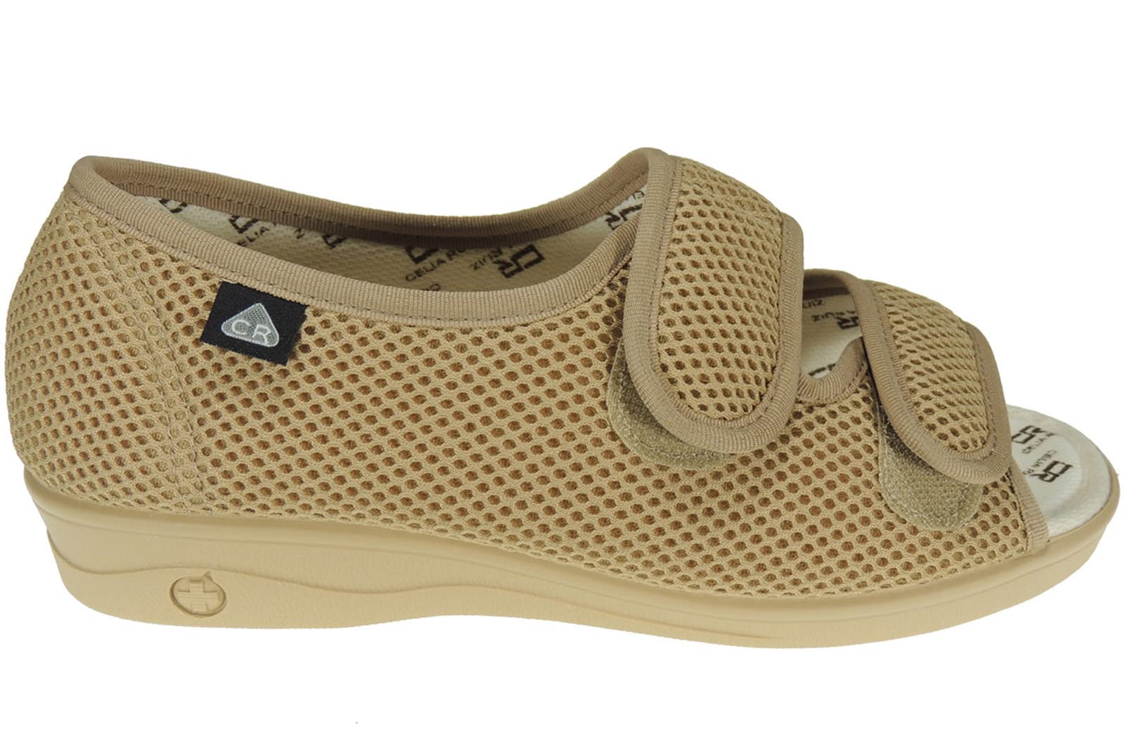 Calzados Romero. Zapatillas Anatómicas para Pies Delicados en Ancho Especial con Tratamiento Antibacteriano para Mujer. Ref. 0476. Beig Talla 39