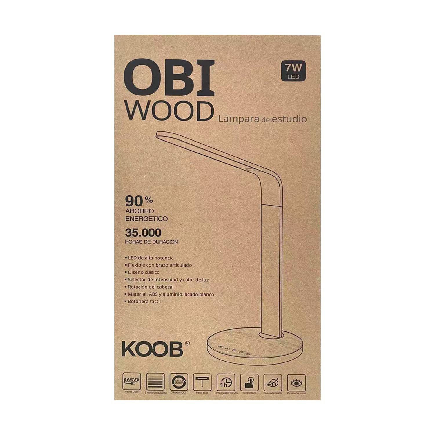 ledbox Flexo Led OBI WOOD Multifunción, Blanco dual, regulable