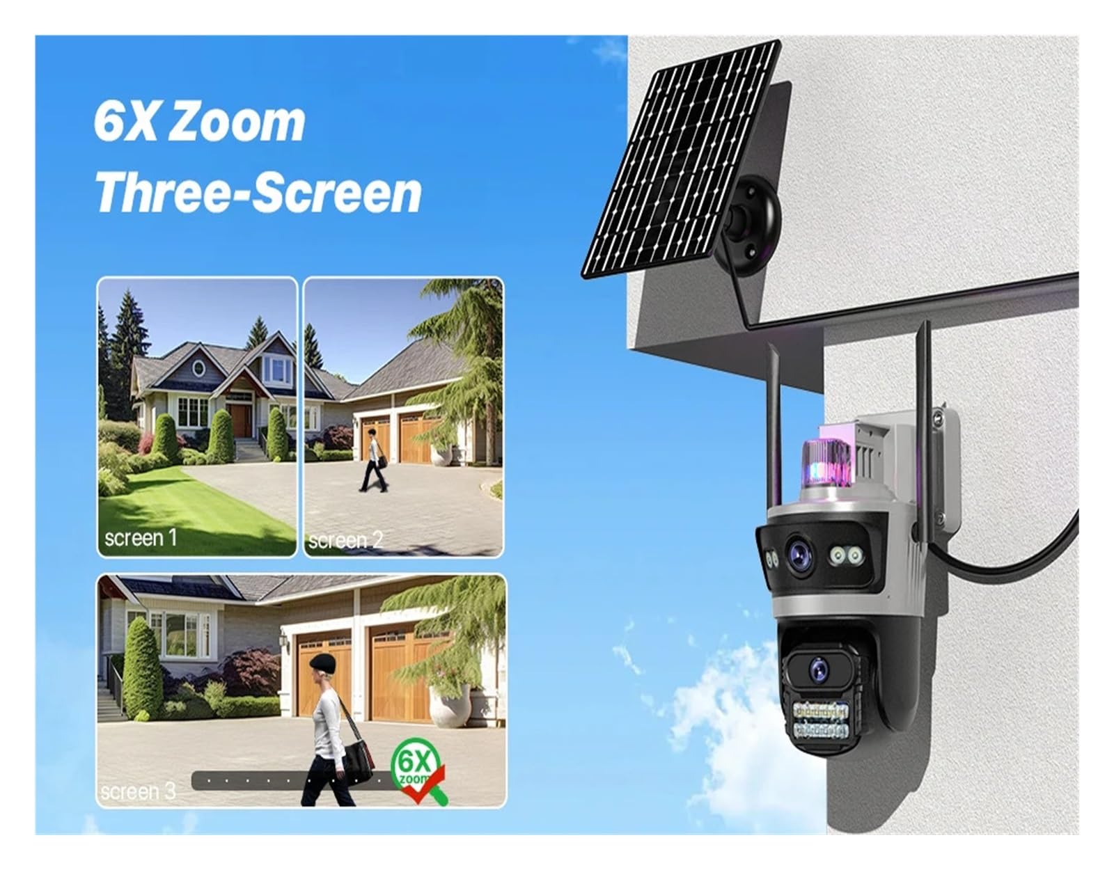 Caméra de sécurité Solaire PTZ 8MP 4G