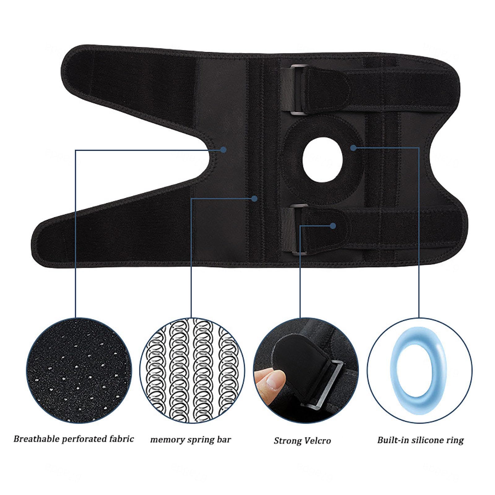 Ginocchiera Professionale per Dolore al Ginocchio, Stabilizzatore a Rotula Aperta per Donne e Uomini, Ginocchiera a Compressione Regolabile con Cuscinetti in Gel per Rotula