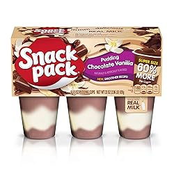 Snack Pack Chocolate Vanilla Pudding Cups, Lunchbox Snack, 6 Count, 8 Pack