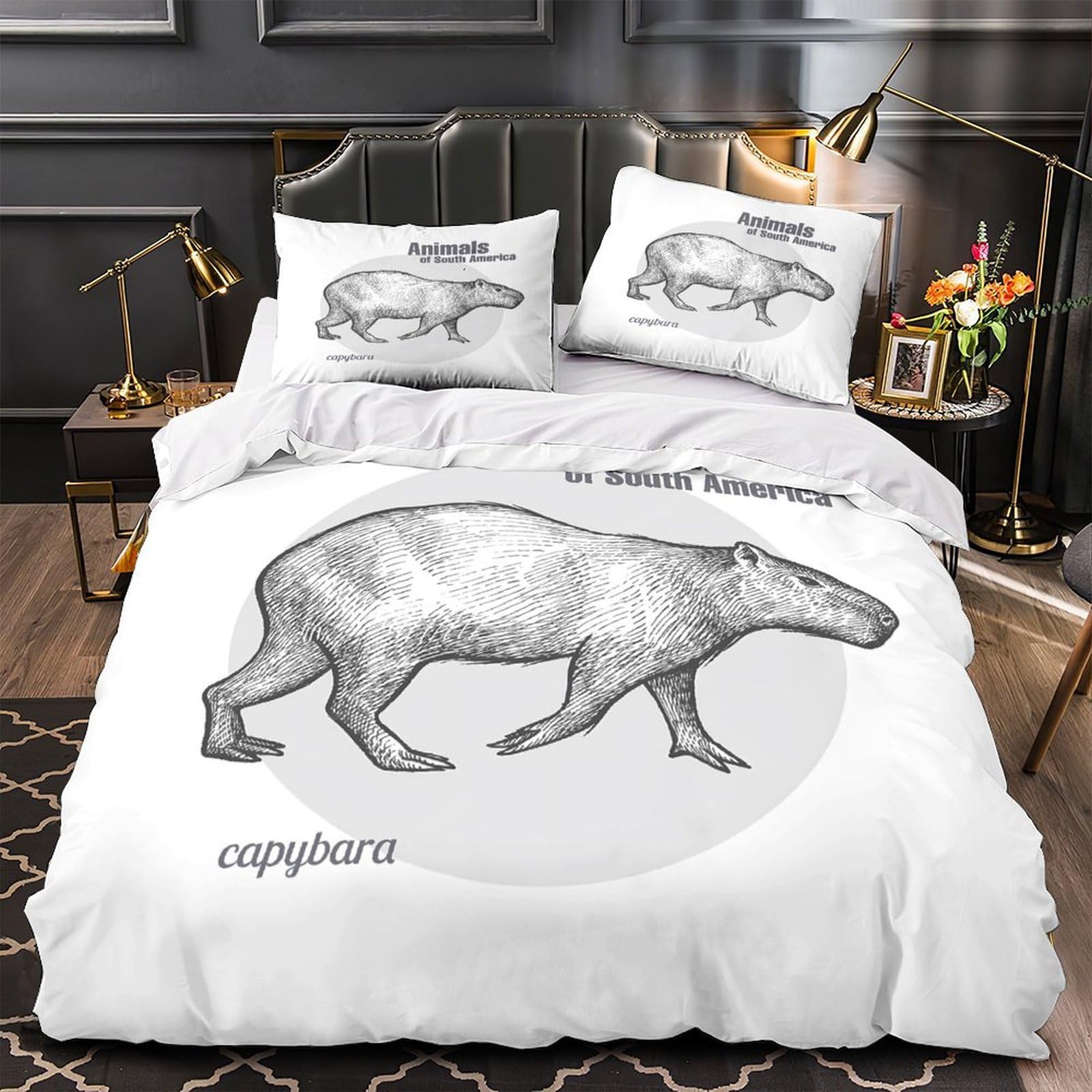 Parure de lit capybara 3D idéale pour la chambre d'un adolescent