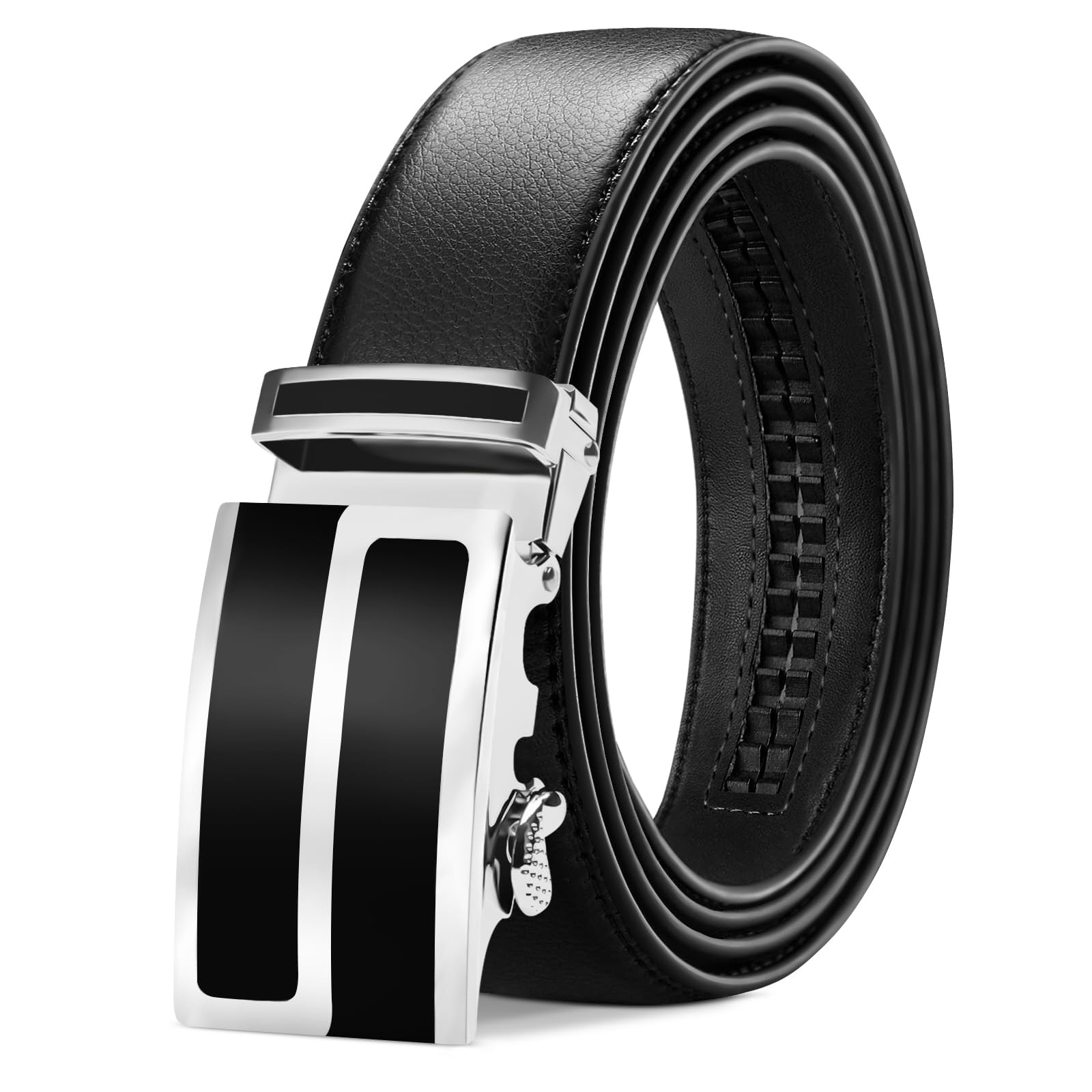 TANGCHAO Gürtel Herren,Ledergürtel Ratsche Automatikschließe für Herren Business Anzug Jeans, 35mm Gürtel,Größe Einstellbar
