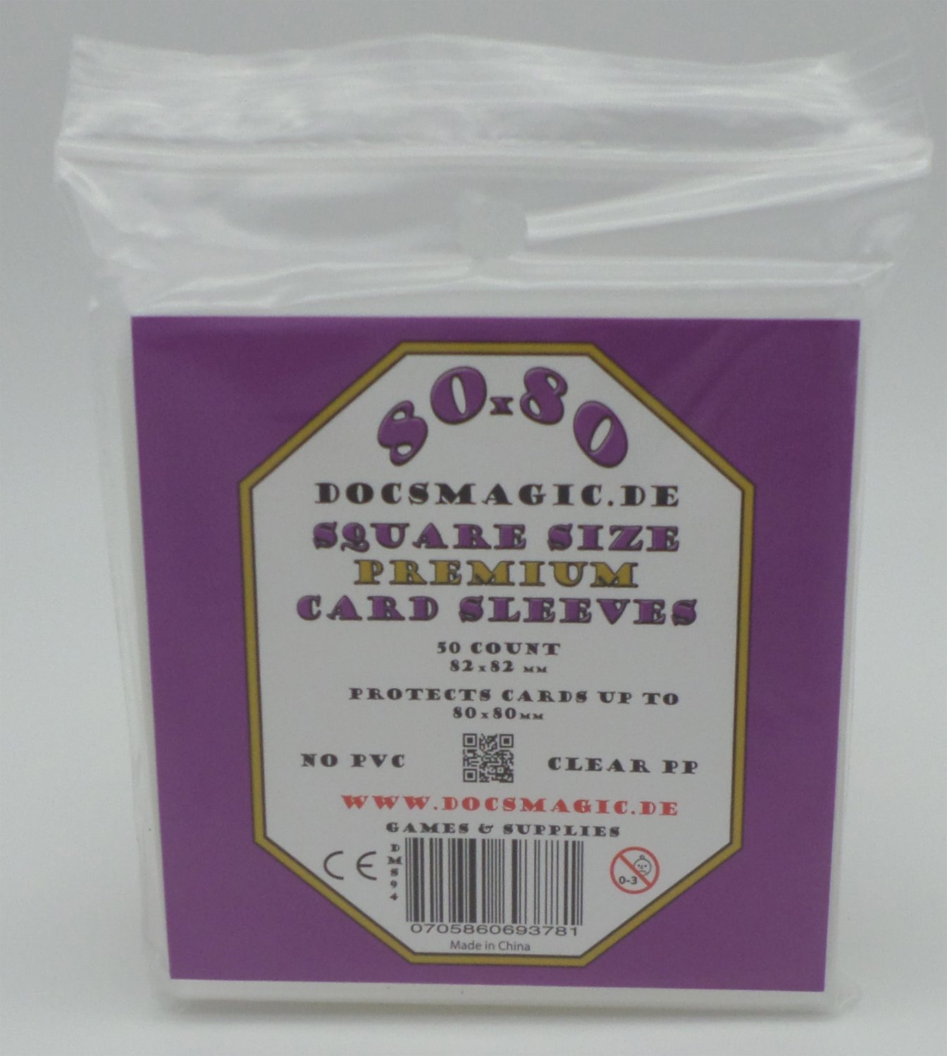 Docsmagic.de50 Premium Medium Square Board Game Sleeves - 80 x 80-82 x 82