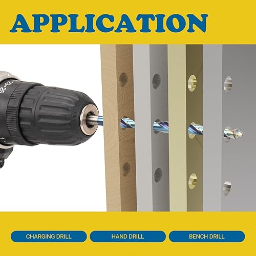 Miniatura 5 de HSS Turbo lmpact - Juego de 19 brocas escalonadas de cobalto con acabado de óxido azul para acero inoxidable, acrílico, hierro, madera