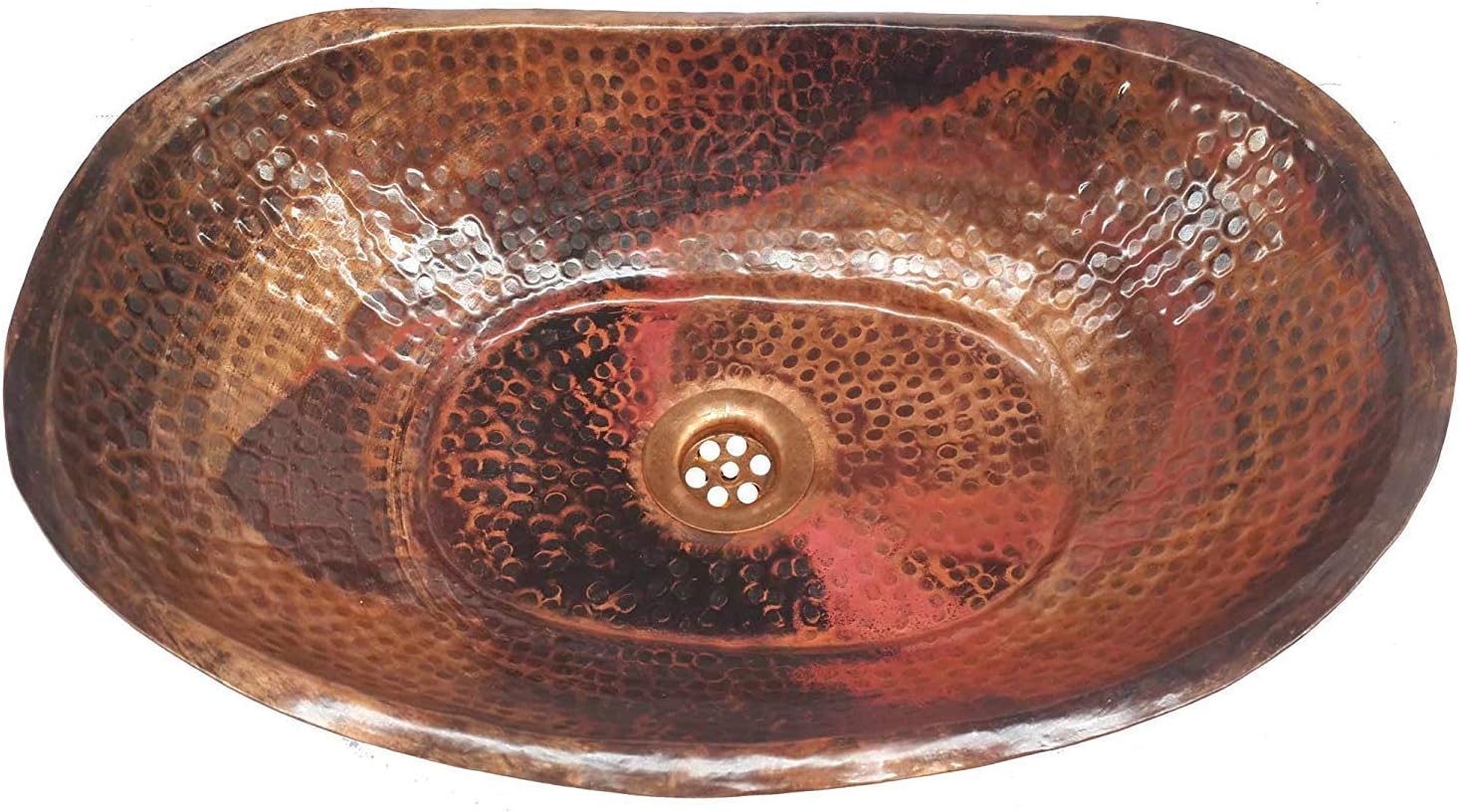 Rustic Copper Boat Sink Oil Rubbed Vanity Hand Wash Basin Bowl Bath Tub Canoe Bathtub Shape Above Counter Vessel Washbasin Washbowl Toilet Washroom Decor House Moving Remodel