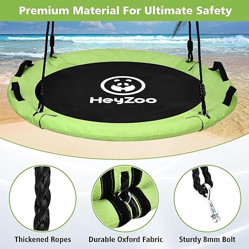 Miniatura 3 de Columpio de árbol de 48 pulgadas, columpio volador más grande para toda la familia, capacidad de peso de 900 libras, con correas ajustables para