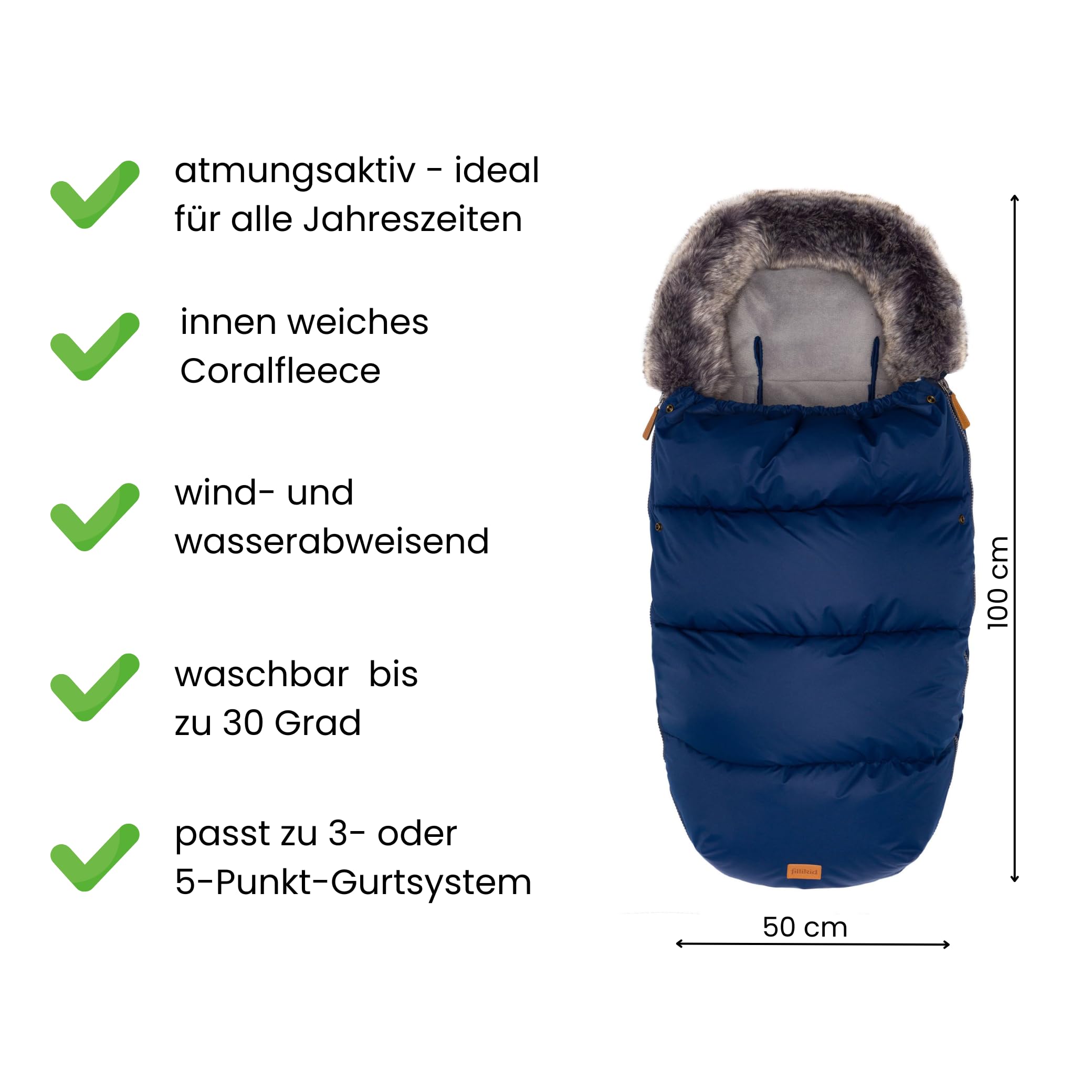 Fillikid Winterfußsack Manaslu & Windel Blaubär, Baby Fußsack extra warm, mit Coral Fleece für Kinderwagen Buggy Sportwagen, Kinderfußsack waschbar & atmungsaktiv