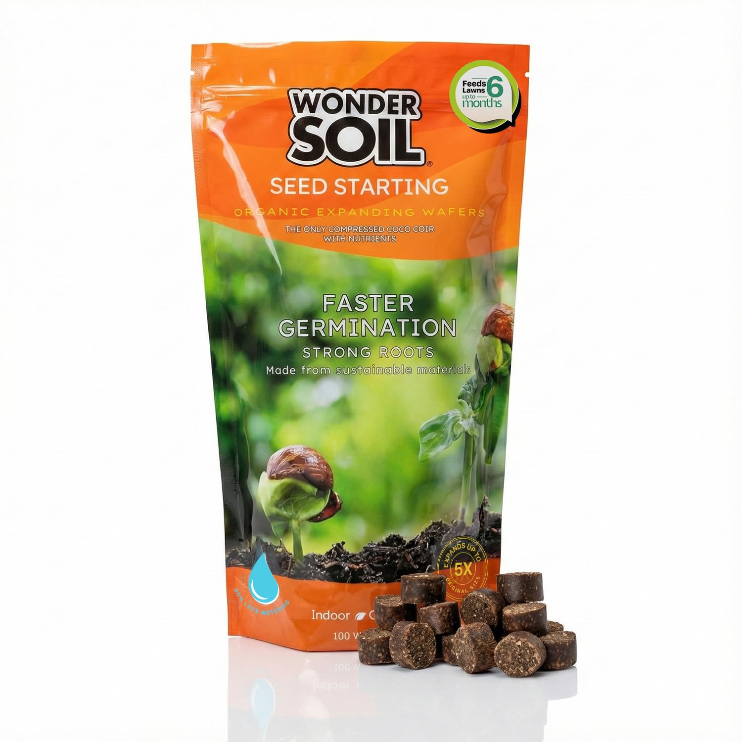 WONDER SOIL | 100 Organic Seed Starter Pellets | Ready to Plant Seed Starting Soil Loaded with Pre-Mixed Nutrients | Fast Germination | Indoor or Outdoor | 100 Count