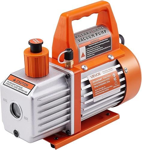 Miniatura 49 de VEVOR Bomba de Vacío de CA de 3.5 CFM y Juego de Manómetros, Bomba de Vacío de Aire HVAC de Paletas Rotativas de Una Etapa, Kit de Manómetro